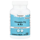 Vitacost, Everyday Essentials, Vitamin D3 & K2, Natural Cherry, 60 Chewable Tablets